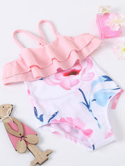 Baby Girls Floral Sleeveless Swimsuit