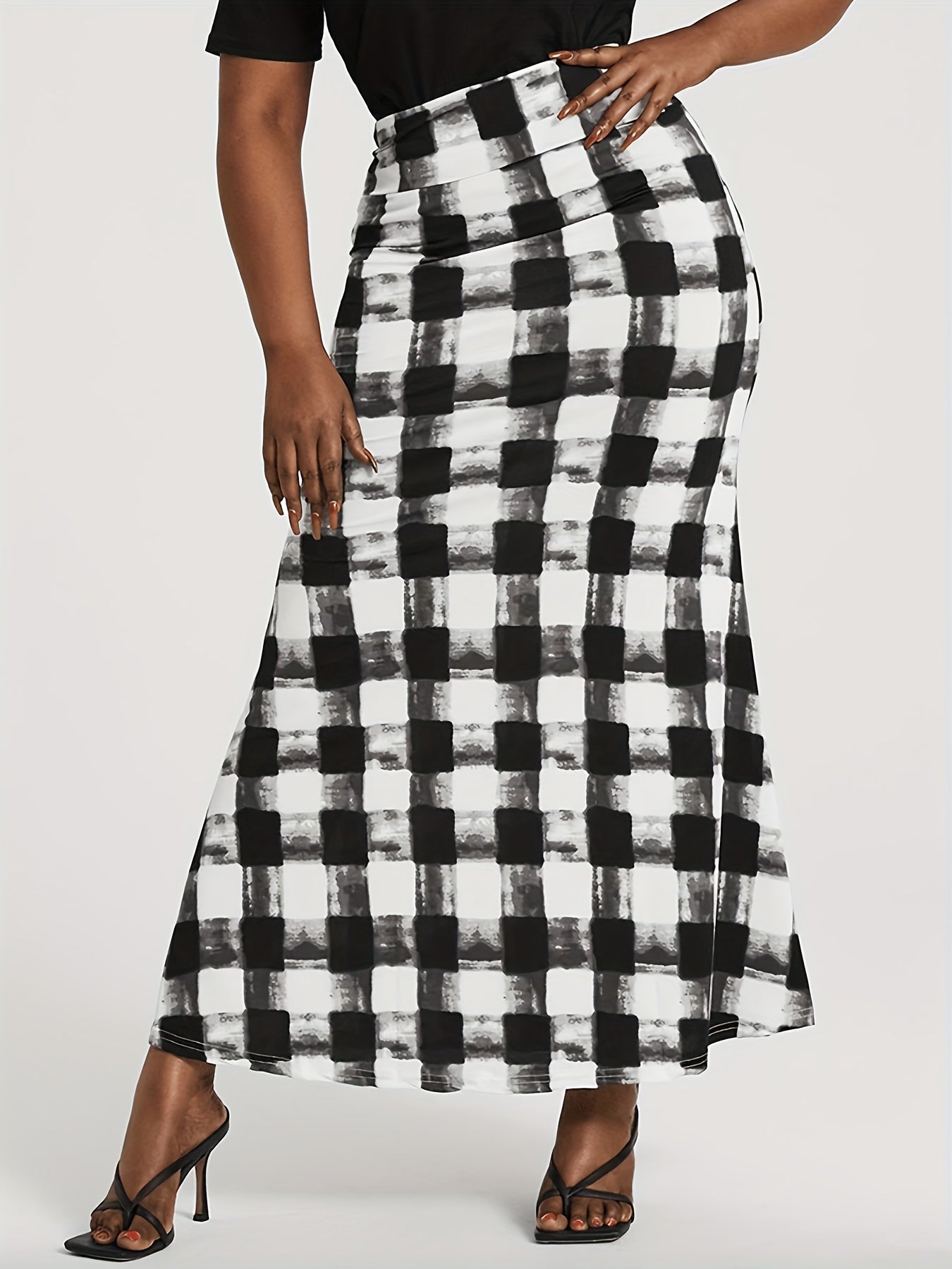 Mermaid Maxi Skirt Elastic High Rise Medium Stretch