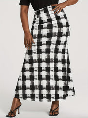 Mermaid Maxi Skirt Elastic High Rise Medium Stretch