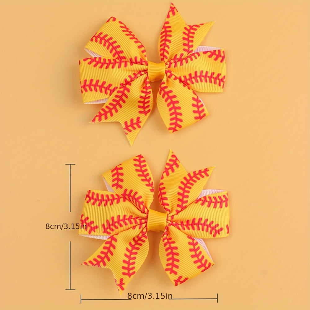 2pcs Children's Bow Hair Clip Set for Sports Hair Accessories