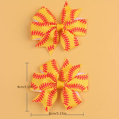 2pcs Children's Bow Hair Clip Set for Sports Hair Accessories
