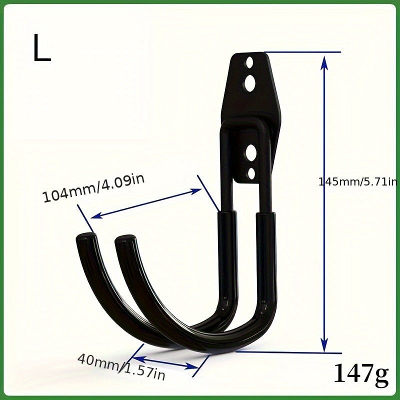 Heavy Duty Metal Hook Holds Up To 20kg Tools with 8 Screws Set