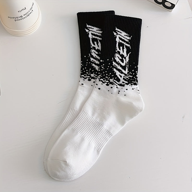 5 Pairs Letter Print Sports Socks for Women
