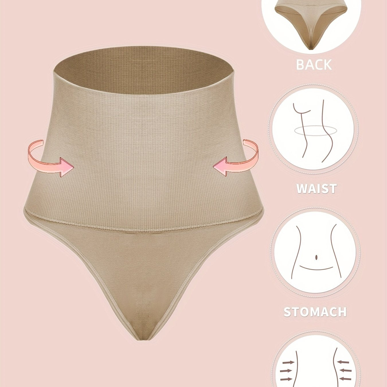 High Waist Shaping Thongs Tummy Control Slimmer Panties