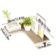 Wooden Wall Corner Shelves Storage Display Stand Home Office Decor
