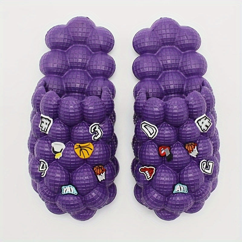 Men's Platform Bubble Slides with Charms Kids Outdoor Beach Shoes
