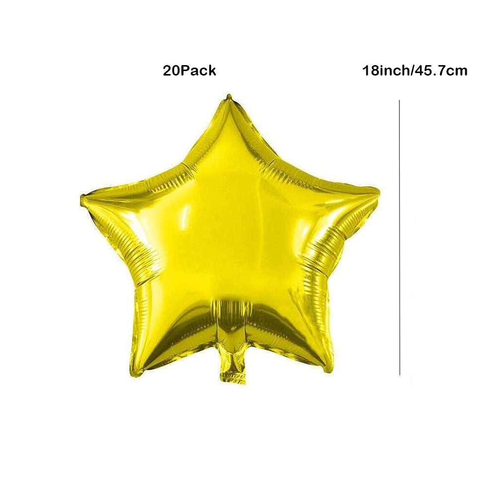 20pcs 18 Inch Silvery Star Balloons Aluminum Foil Balloon