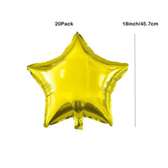 20pcs 18 Inch Silvery Star Balloons Aluminum Foil Balloon