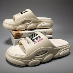 Men's Letter Print Platform Slides for Summer