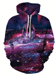 3D Graphic Print Hoodie Men's Casual Pullover Hoodie