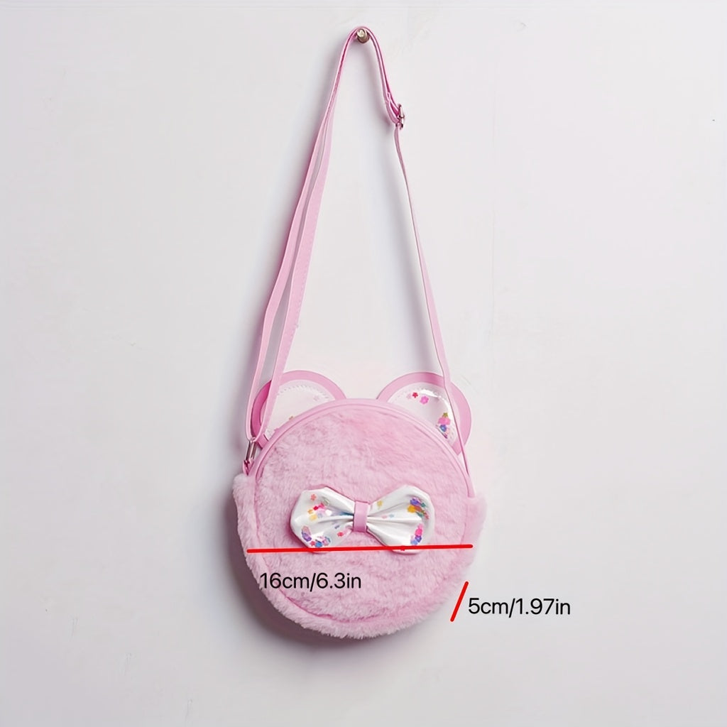 Cartoon Cat Plush Crossbody Bag for Girls