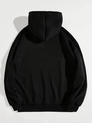 Letter Print Drawstring Hoodie Casual Sweatshirt Women's Clothing