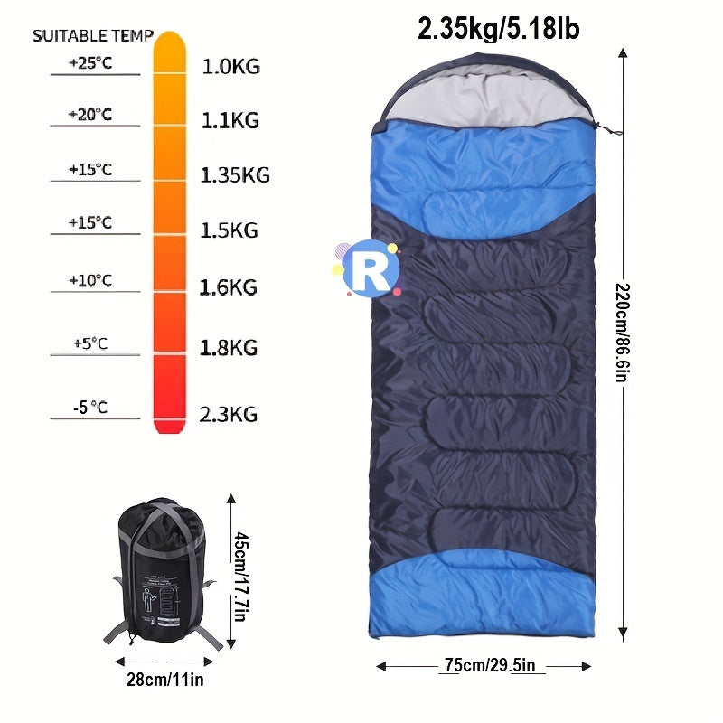 Double Stitching Camping Sleeping Bag - Spliceable for Mountaineering and Hiking