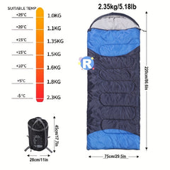 Double Stitching Camping Sleeping Bag - Spliceable for Mountaineering and Hiking
