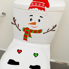 Christmas Snowman Toilet Decoration Stickers