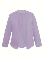 Solid Long Sleeve Open Front Blazer