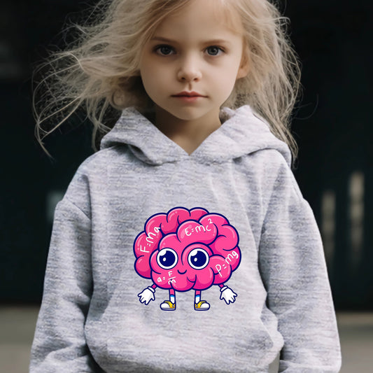 Cartoon Math Brain Pattern 2pcs Breathable Activewear Sets for Girls