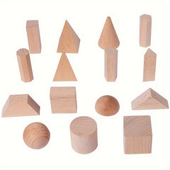 3D Geometry Building Blocks Shape Wooden Toy