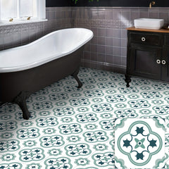 9pcs Moroccan Floor Tile Sticker PVC Waterproof Vinyl Matte for Living Room