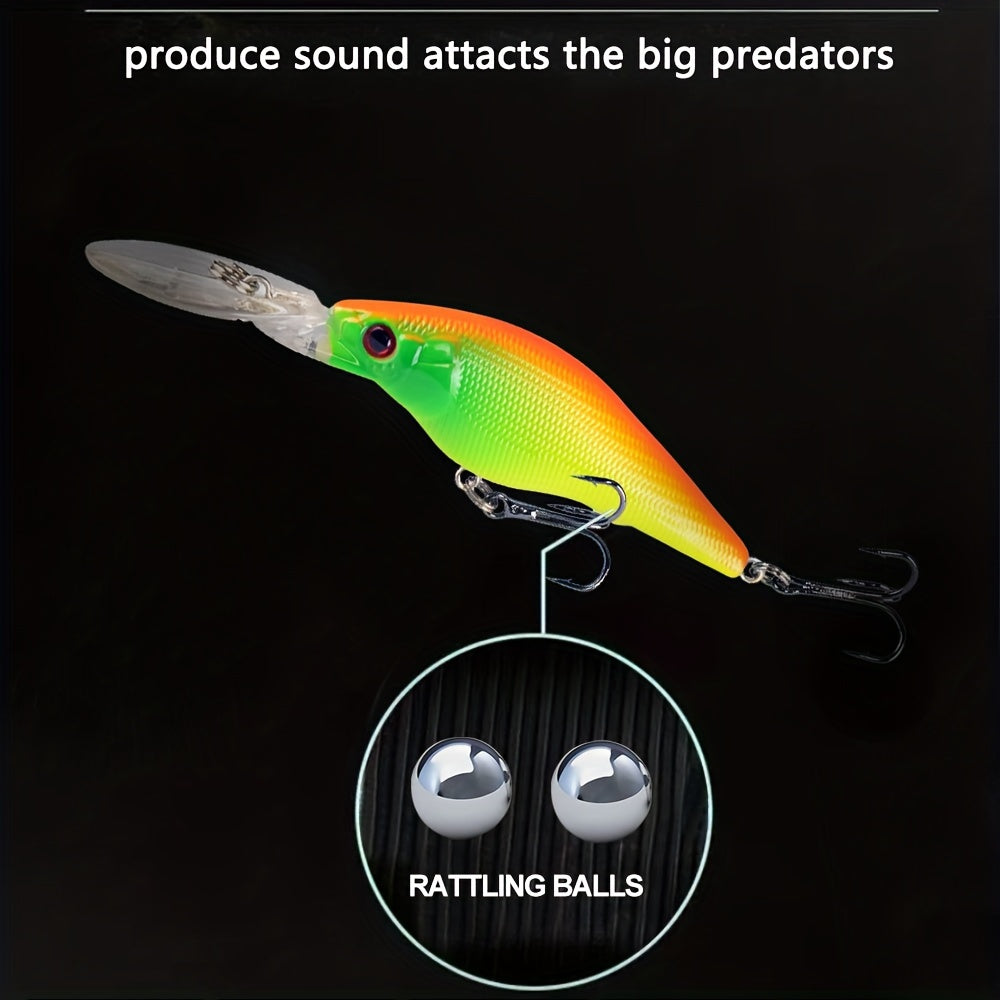 6pcs Floating Minnow Lure Topwater Hard Bait Fishing Tackle