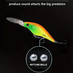 6pcs Floating Minnow Lure Topwater Hard Bait Fishing Tackle