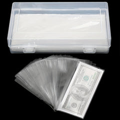 100pcs Currency Collection Sleeves, Storage Case Clear Bill Protector