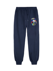 Colorful Lion Pattern Joggers Men's Stretch Waist Sports Pants