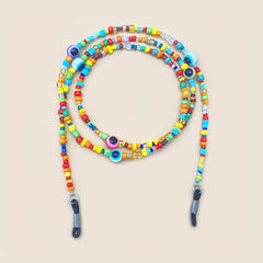 Colorful Rice Beads Glasses Chain - Vibrant Eye Pattern