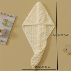 Coral Velvet Hair Drying Cap Absorbent Quick Drying Shower Cap Women
