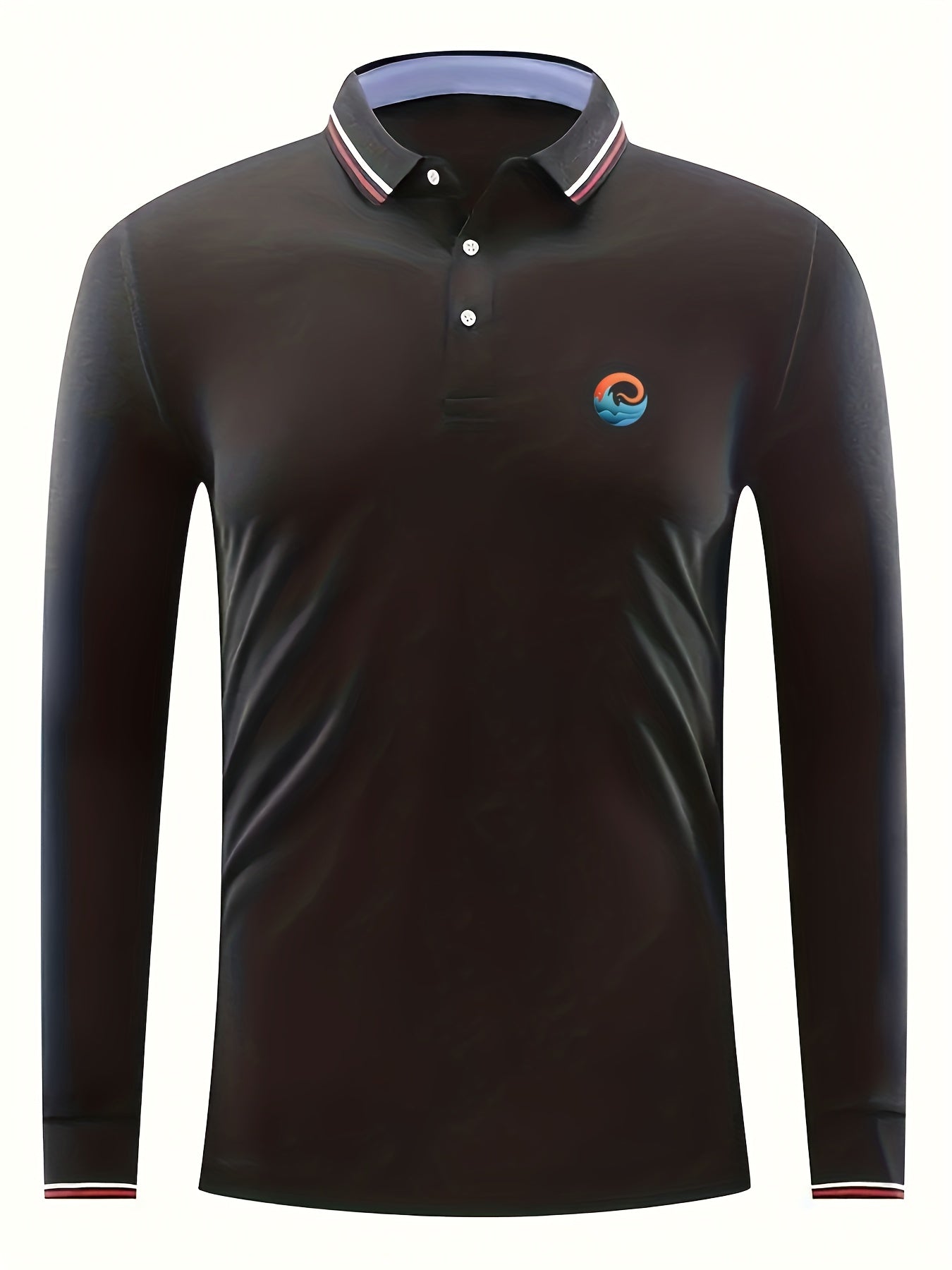 Sea Print Men's Button Up Lightweight Polo Shirt