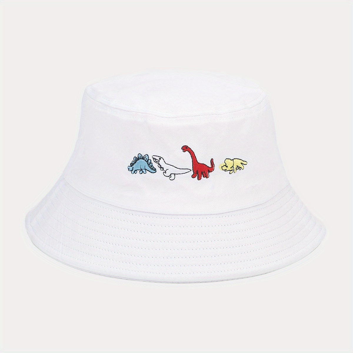 Little Dinosaur Embroidered Bucket Hat Men Women Outdoor Sunscreen Basin Hat