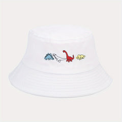 Little Dinosaur Embroidered Bucket Hat Men Women Outdoor Sunscreen Basin Hat