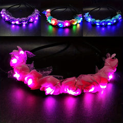 Luminous Flower Wreath Headgear for Party & Birthday