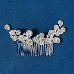 Rhinestone Flower Leaf Hair Comb Hairpin Party Favor Decor Princess Tiara