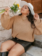 Lantern Sleeve Mock Neck Pullover Sweater