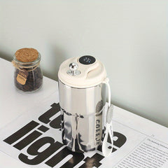 Insulated Stainless Steel Vacuum Cup with Temp Display for Hot & Cold Drinks