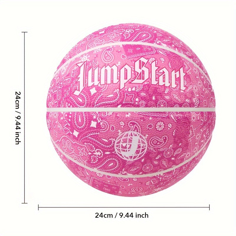 Cashew Flower No 7 Basketball with Pump for Indoor and Outdoor Competition