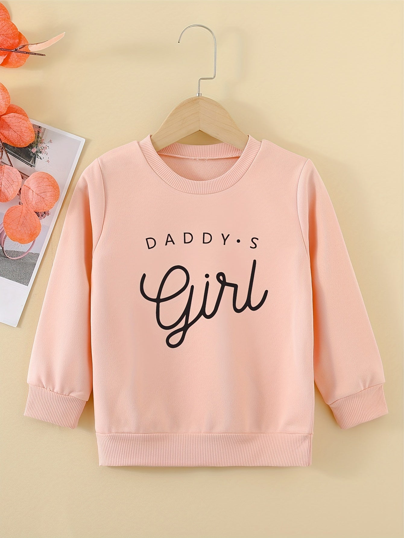 Girls' 'Daddy's Girl' Graphic Sweatshirt Round Neck Pullover