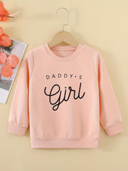 Girls' 'Daddy's Girl' Graphic Sweatshirt Round Neck Pullover
