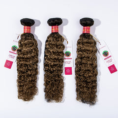 3Pcs Curly Hair Bundles Human Hair 1B 30 for Women