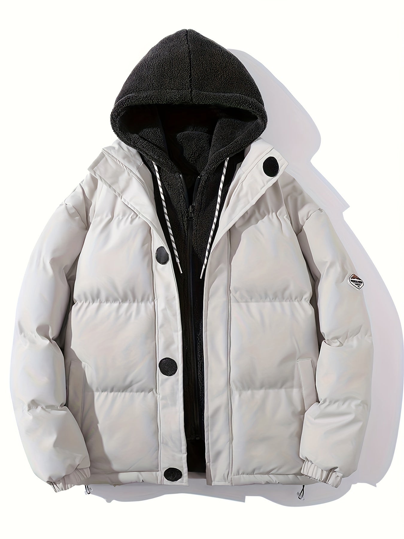 Men's Sherpa Hood Coat Padded Winter Warm Jacket