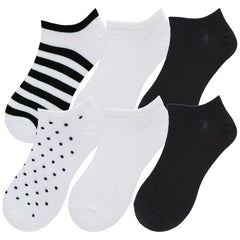 6 Pairs Women's Casual Low Cut Ankle Socks Stockings