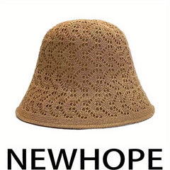 Reversible Foldable Crochet Bucket Hat Breathable Sun Hat