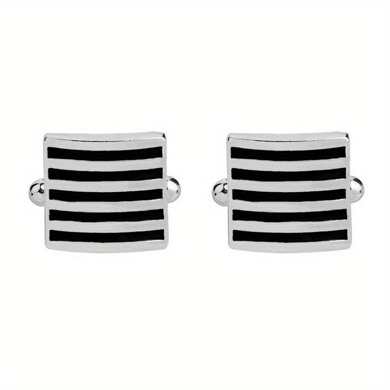 Square Striped Cufflinks Shirt Cufflinks Versatile Accessories