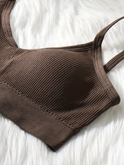 12pcs Solid V Neck Backless Cami Crop Tops Women's Lingerie & Underwear