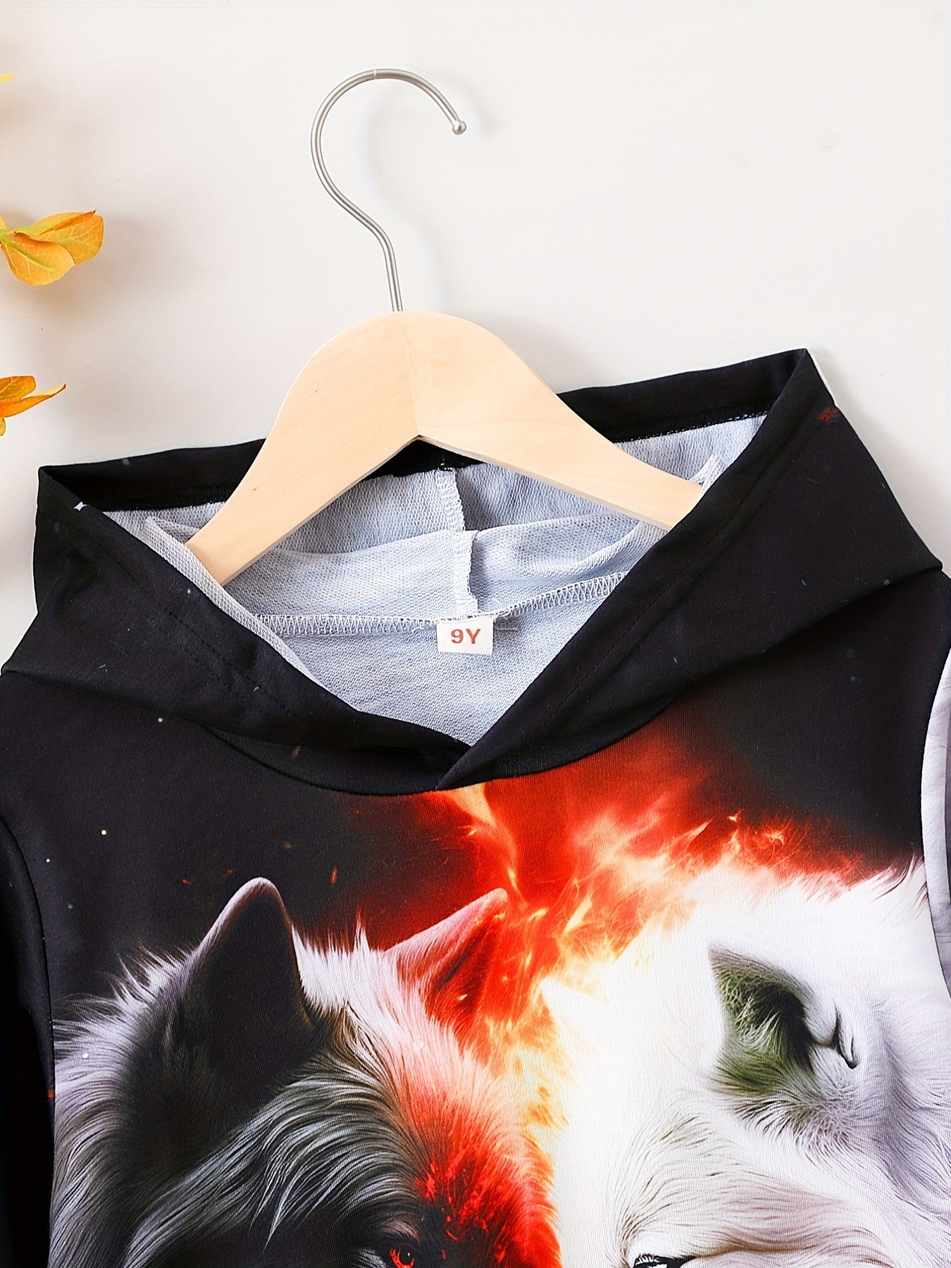 Block Wolf 3D Print Boys Hoodie Long Sleeve Sweatshirt