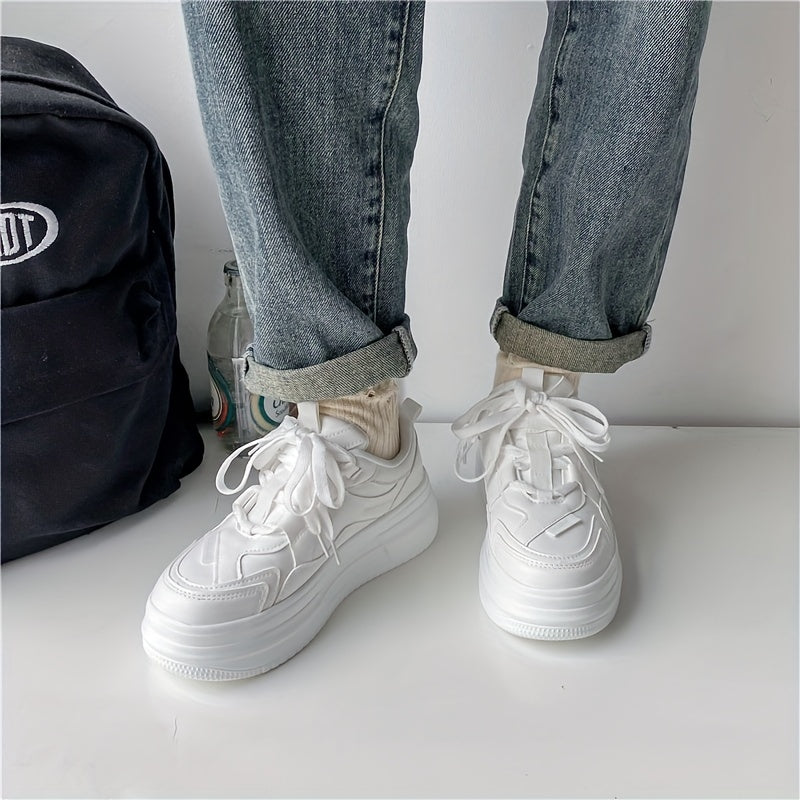 Women's Platform Skate Shoes Round Toe Low Top Trainers