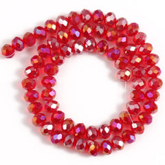 AB Clear Faceted Glass Crystal Rondelle Beads for Jewelry Making