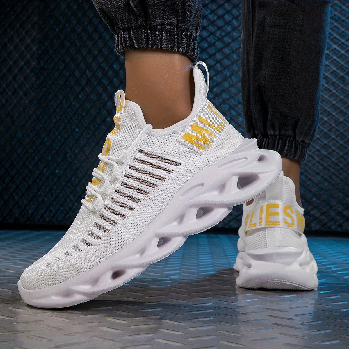 Thick Sole Shock Absorption Sneakers Lightweight Mesh Running Shoes