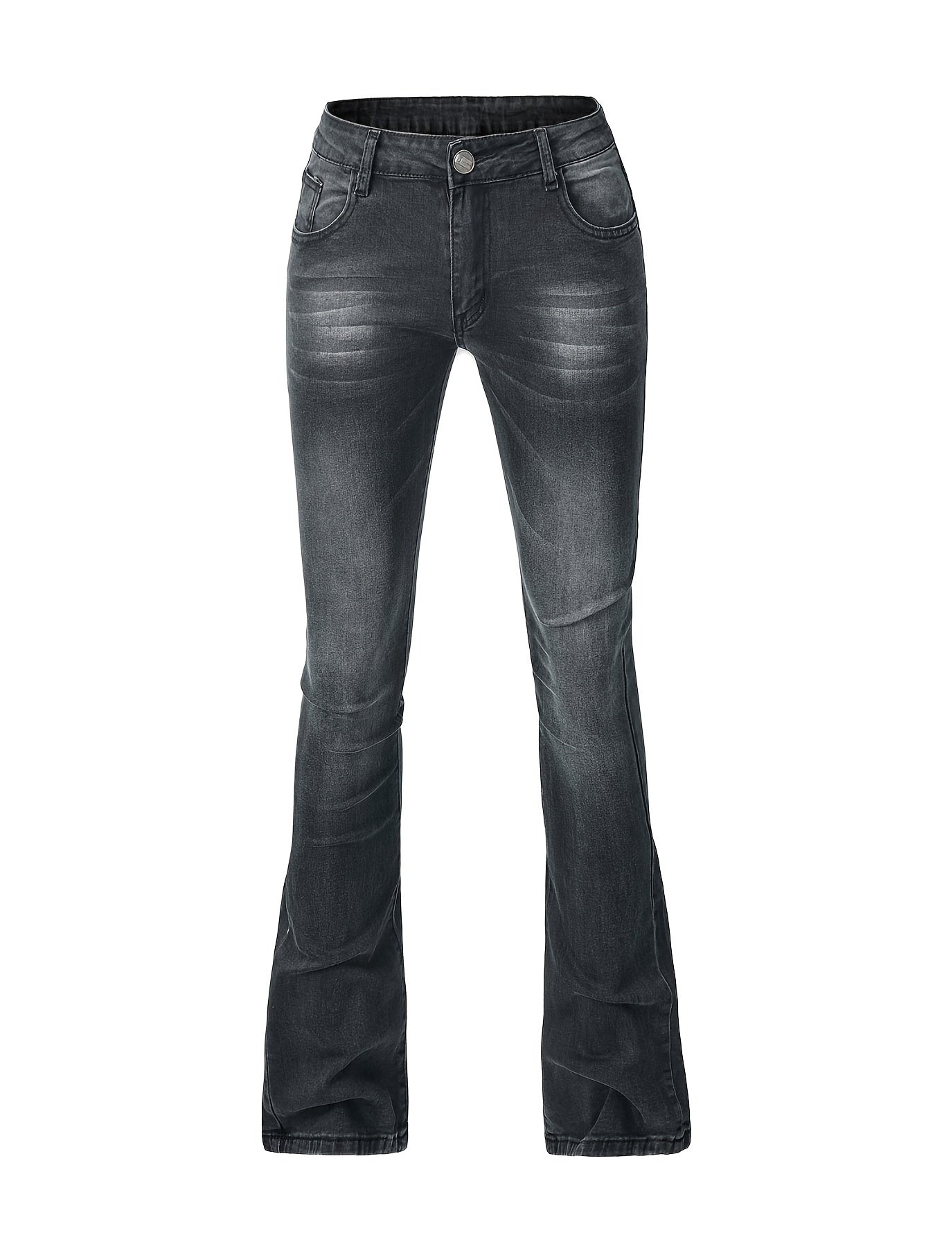 Flare Leg Low Waist Bootcut Denim Pants